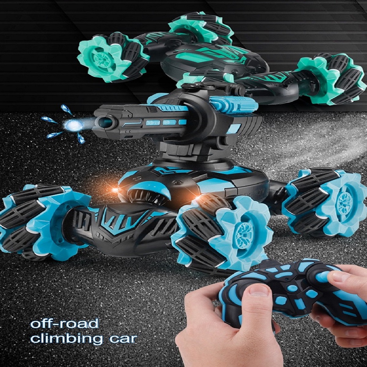 Carro tanque a control remoto dispara balas de hidrogel