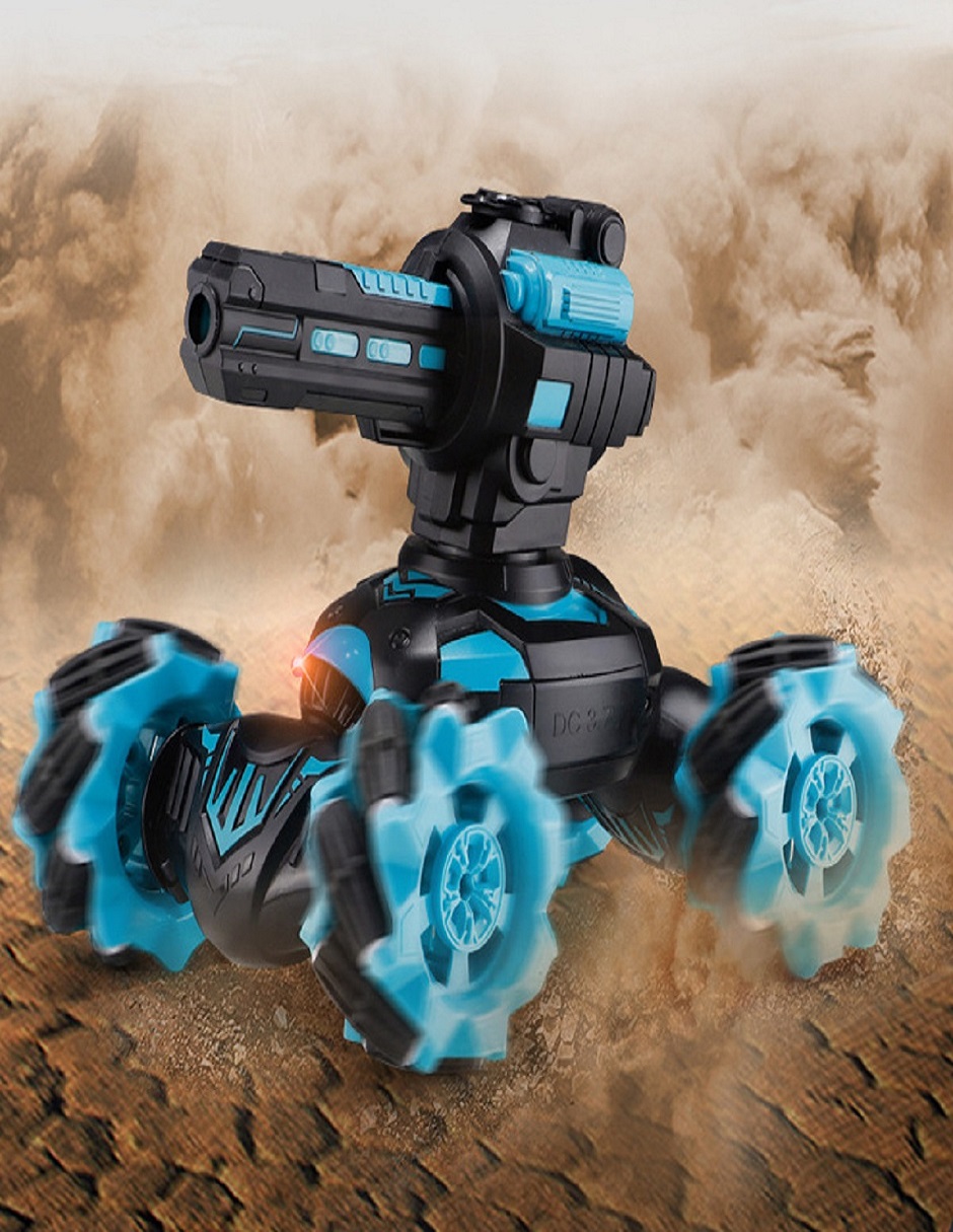 Carro tanque a control remoto dispara balas de hidrogel