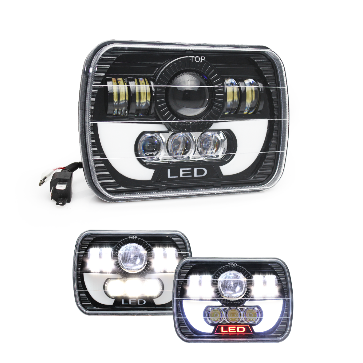 Faro Unidad 5x7 8 Led Cuarto Gel Alta Baja Jeep Universal