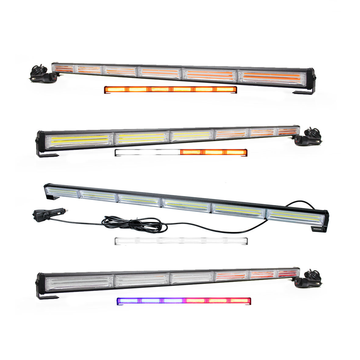 Barra Torreta Estrobo Codigo Leds Cob Policia 34 Pulg 60w