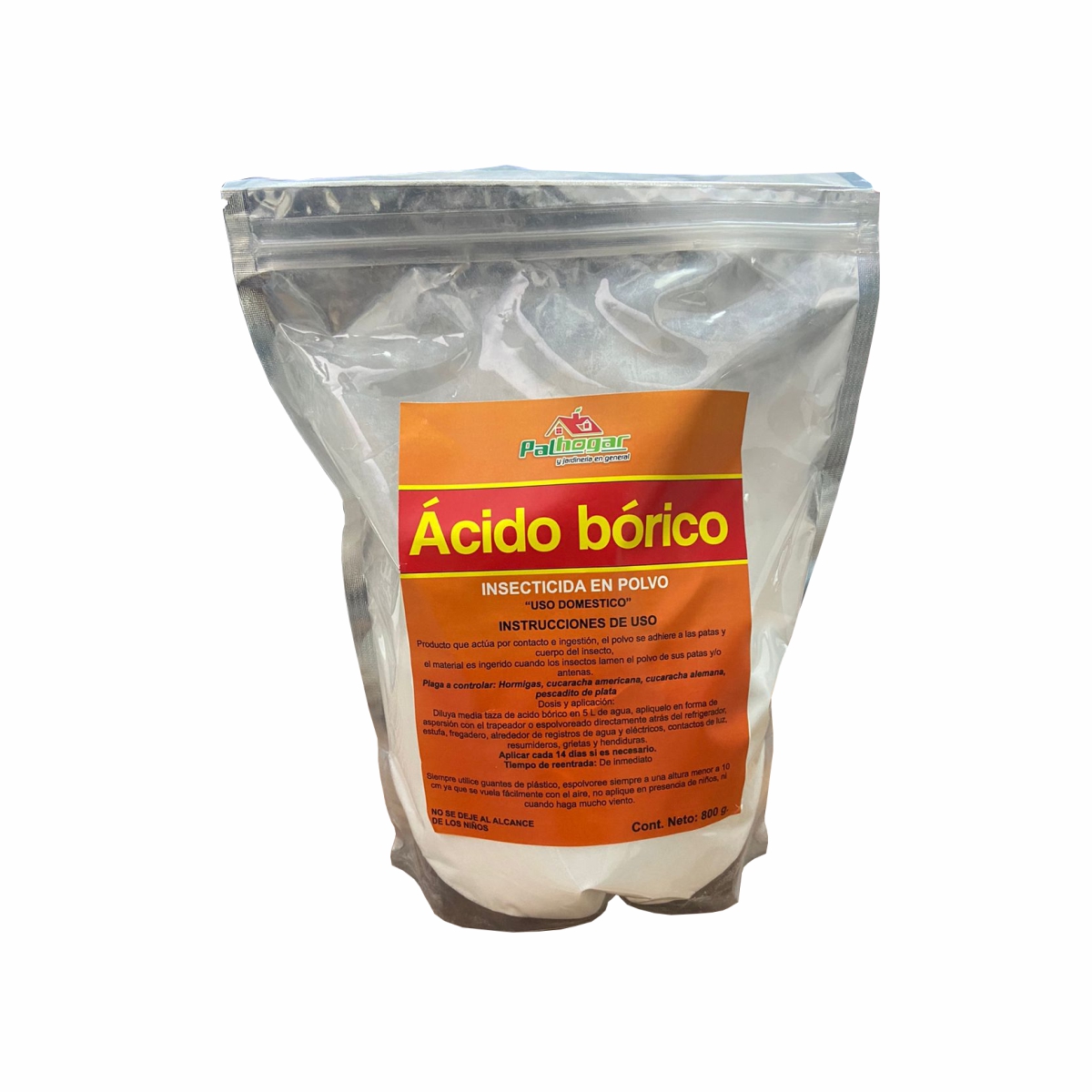 Ácido Bórico 800g Insecticida Seguro De Usar Mata Cucarachas