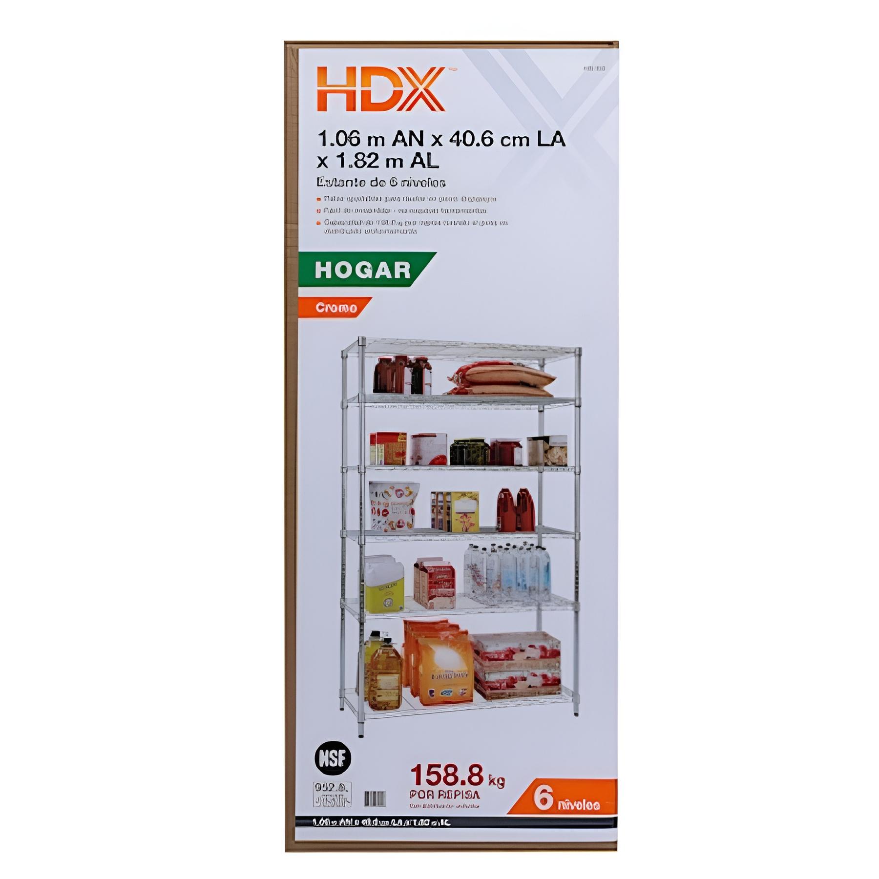 Estante De 6 Niveles De Metal 182 X 106 X 40.6 Cm Plata