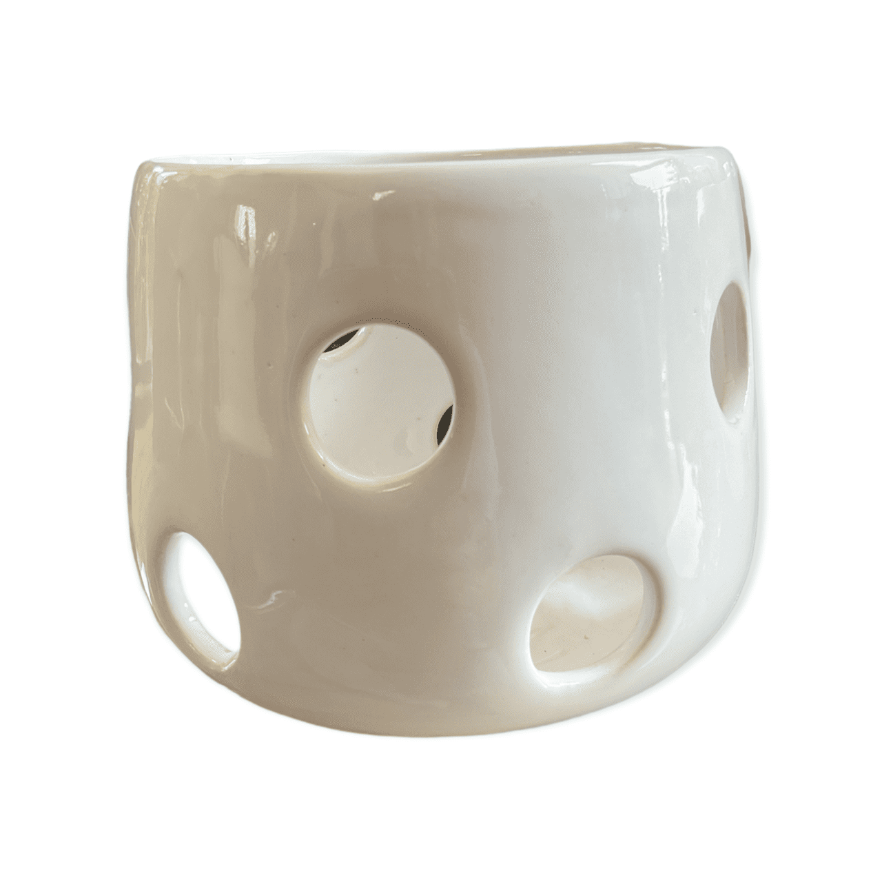 Maceta De Cerámica Esmaltada Para Orquídeas Preciosa (Huevo Blanco)
