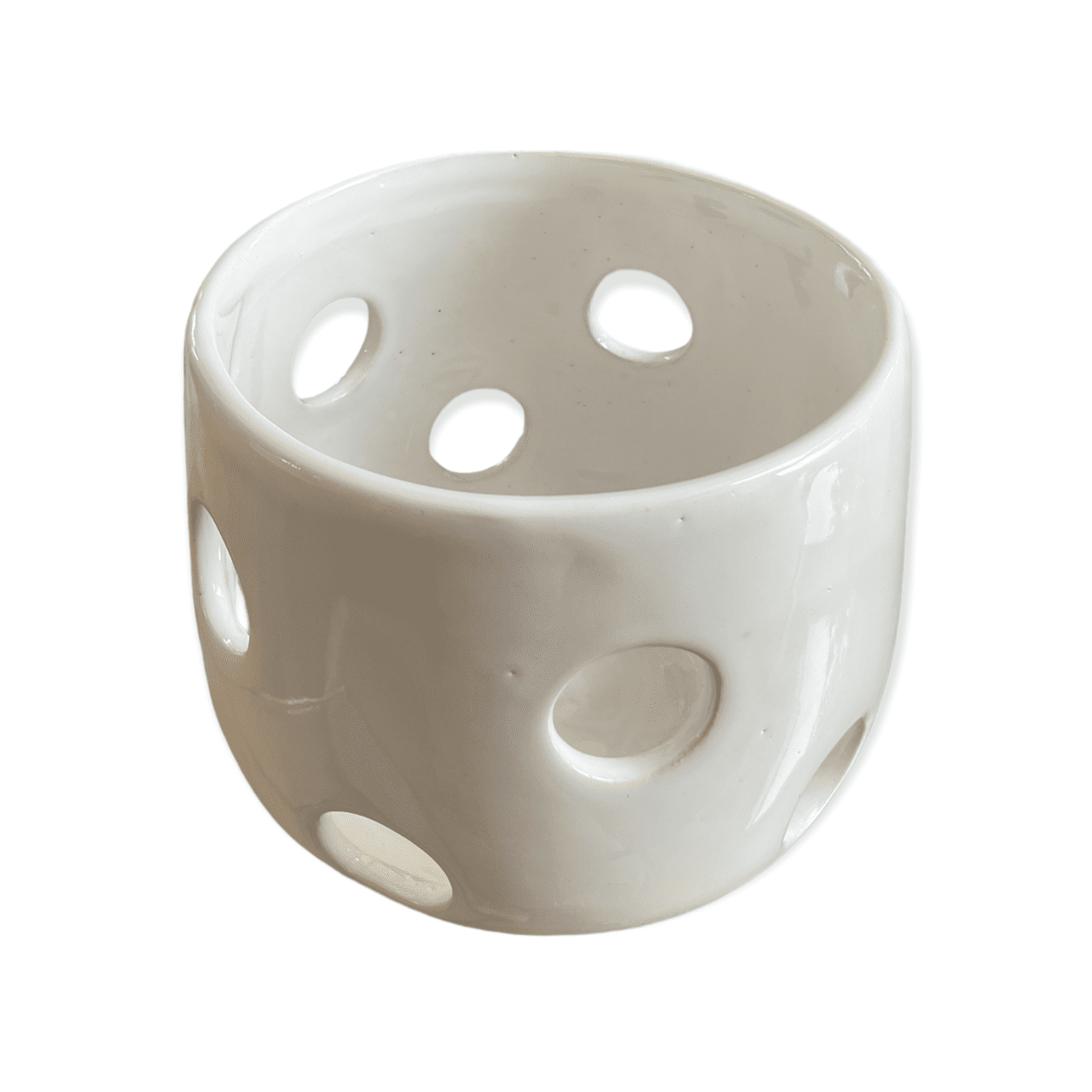 Maceta De Cerámica Esmaltada Para Orquídeas Preciosa (Huevo Blanco)