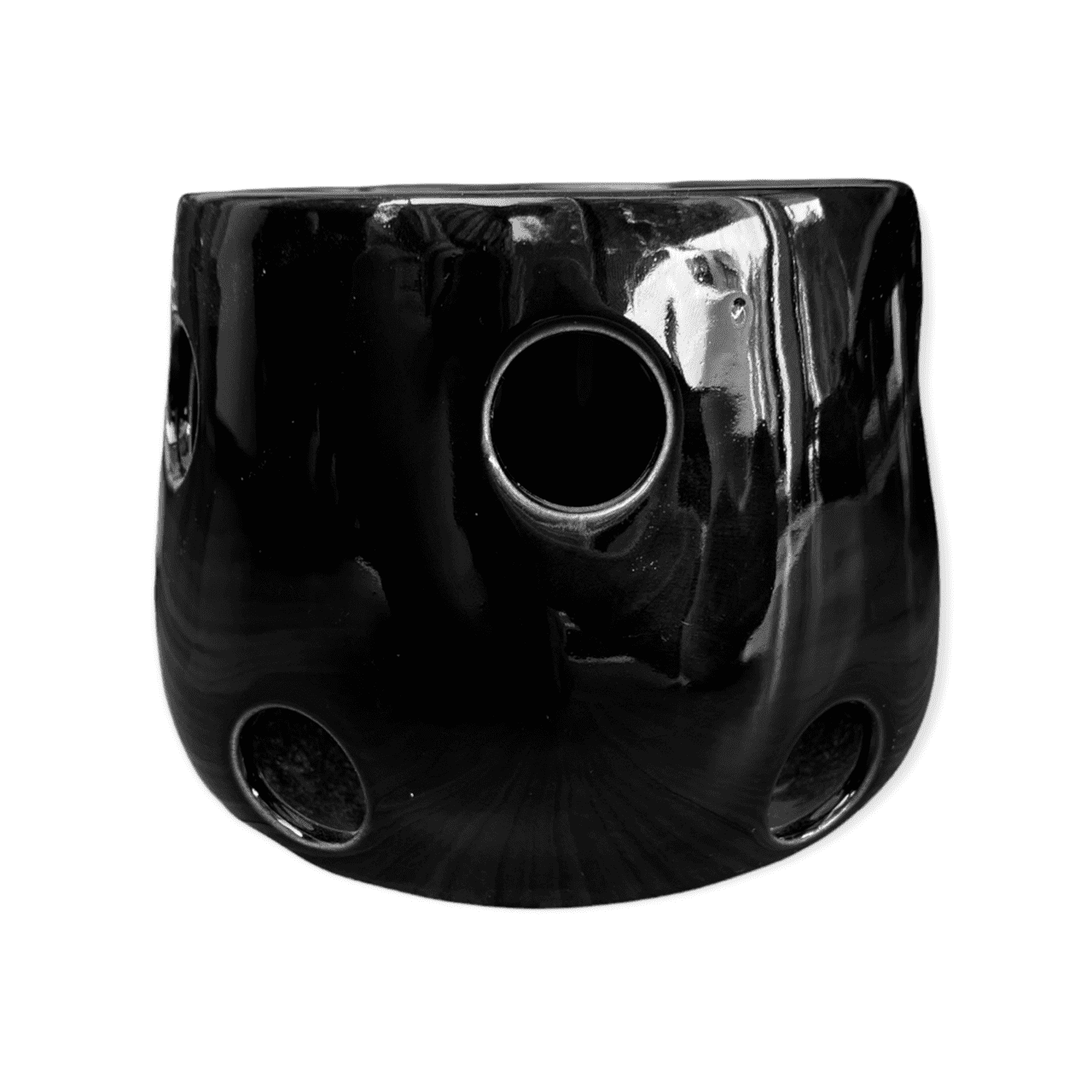 Maceta De Cerámica Esmaltada Para Orquídeas Preciosa (Huevo Negro)