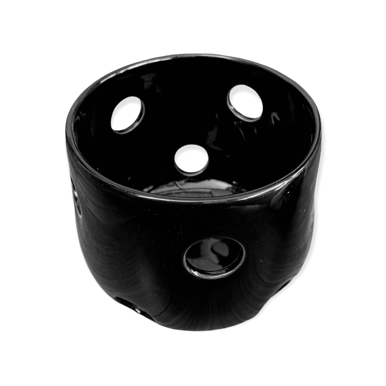 Maceta De Cerámica Esmaltada Para Orquídeas Preciosa (Huevo Negro)