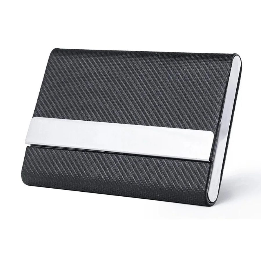 Timotech Tarjetero Ejecutivo. Piel Pu Acero Inoxidable