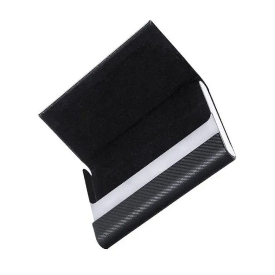 Timotech Tarjetero Ejecutivo. Piel Pu Acero Inoxidable