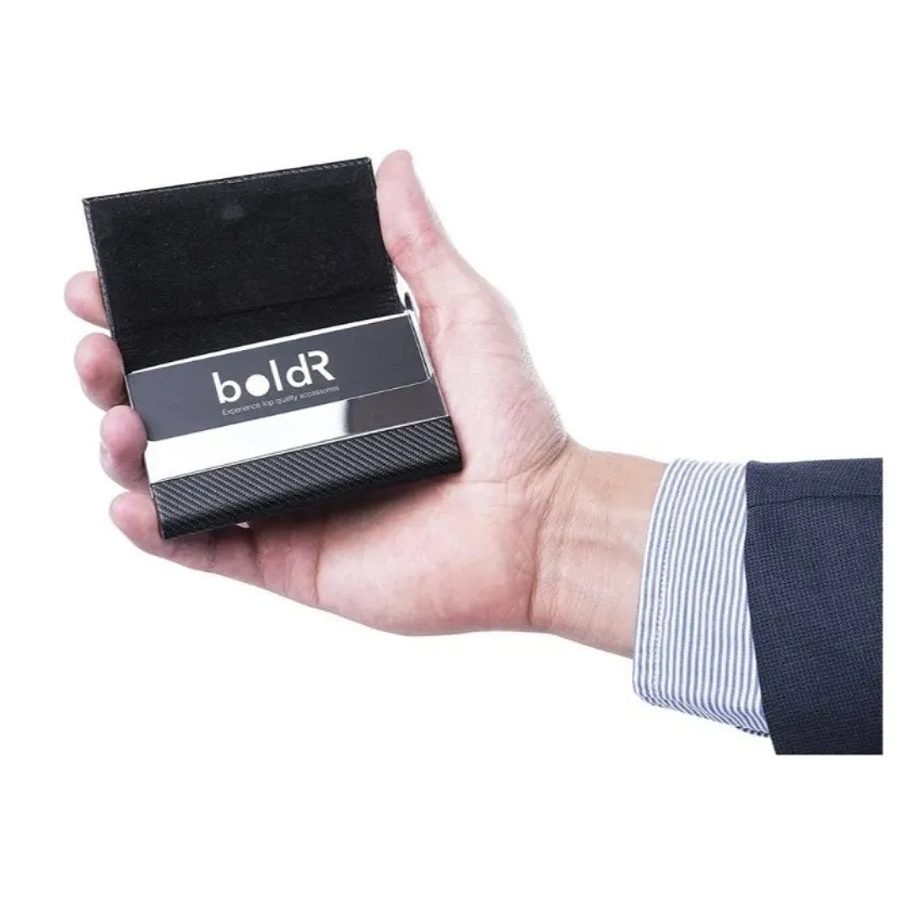 Timotech Tarjetero Ejecutivo. Piel Pu Acero Inoxidable