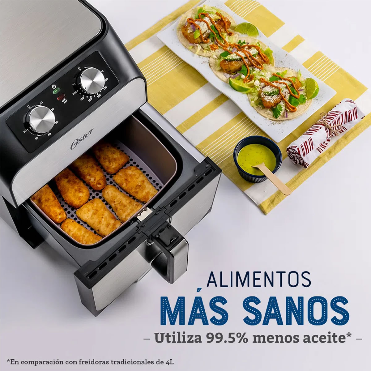 Freidora De Aire Capacidad de 5 L 1700 W OSTER CKSTAF55 SMS