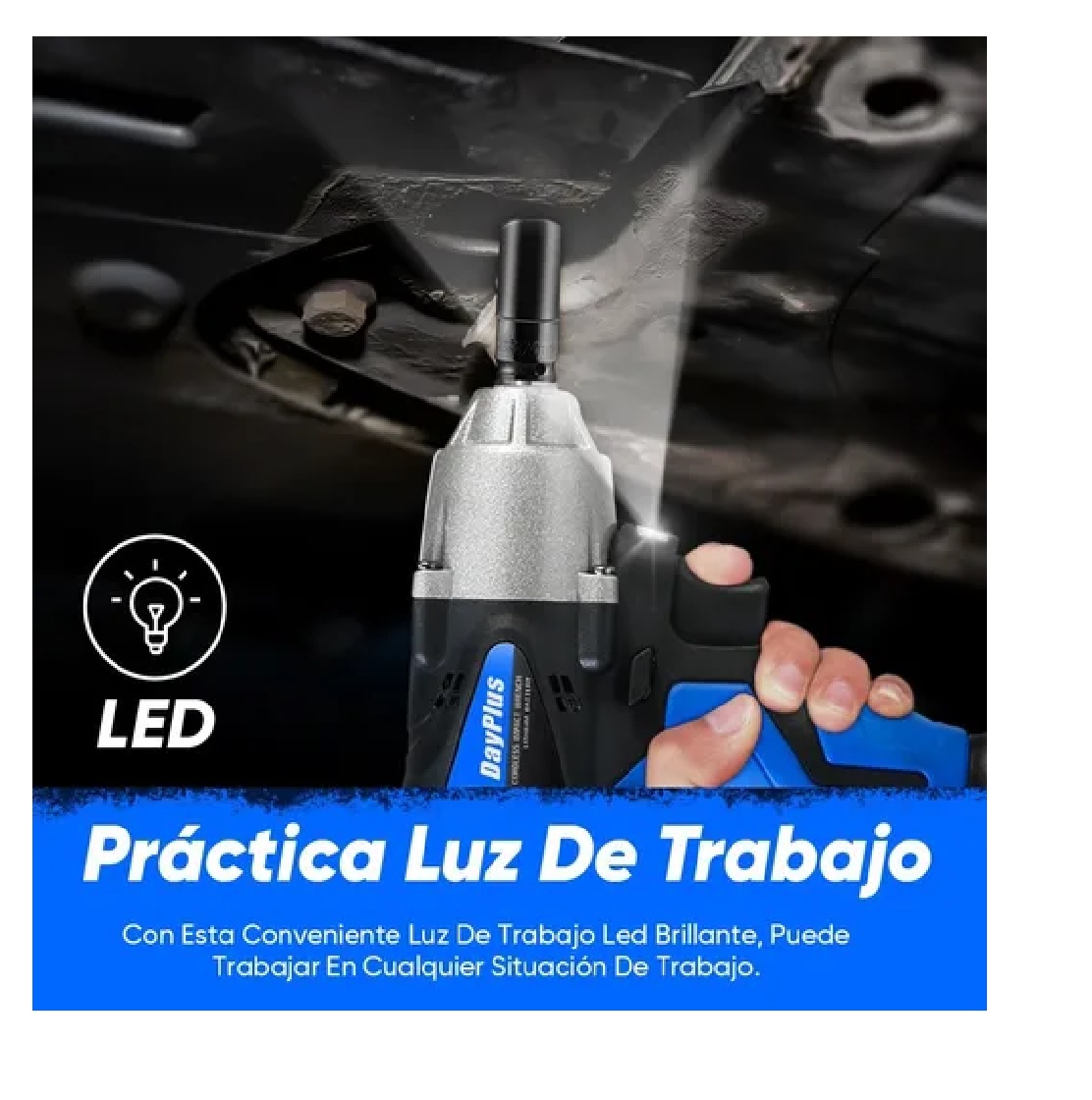 Llave De Impacto Inalámbrico Electrica 6ah Bateria 420n.m Azul