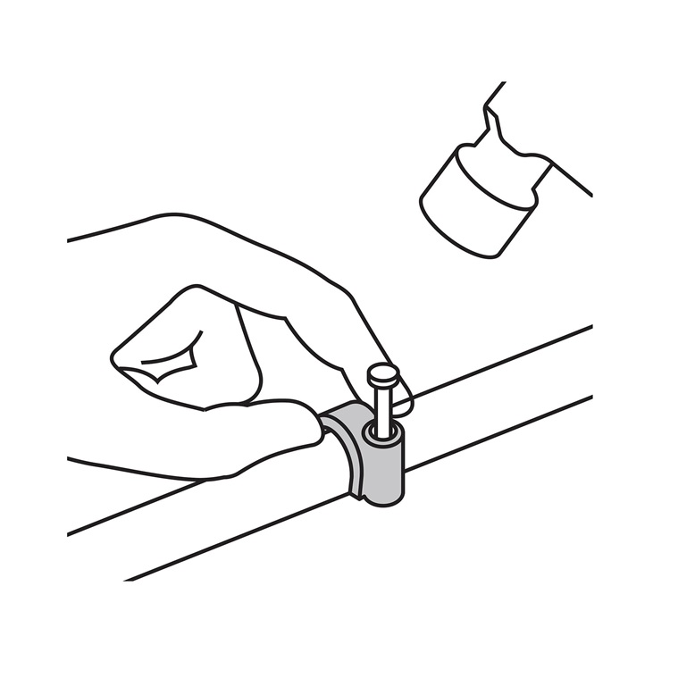 Bolsa con 20 grapas negras de 8 mm para cable redondo