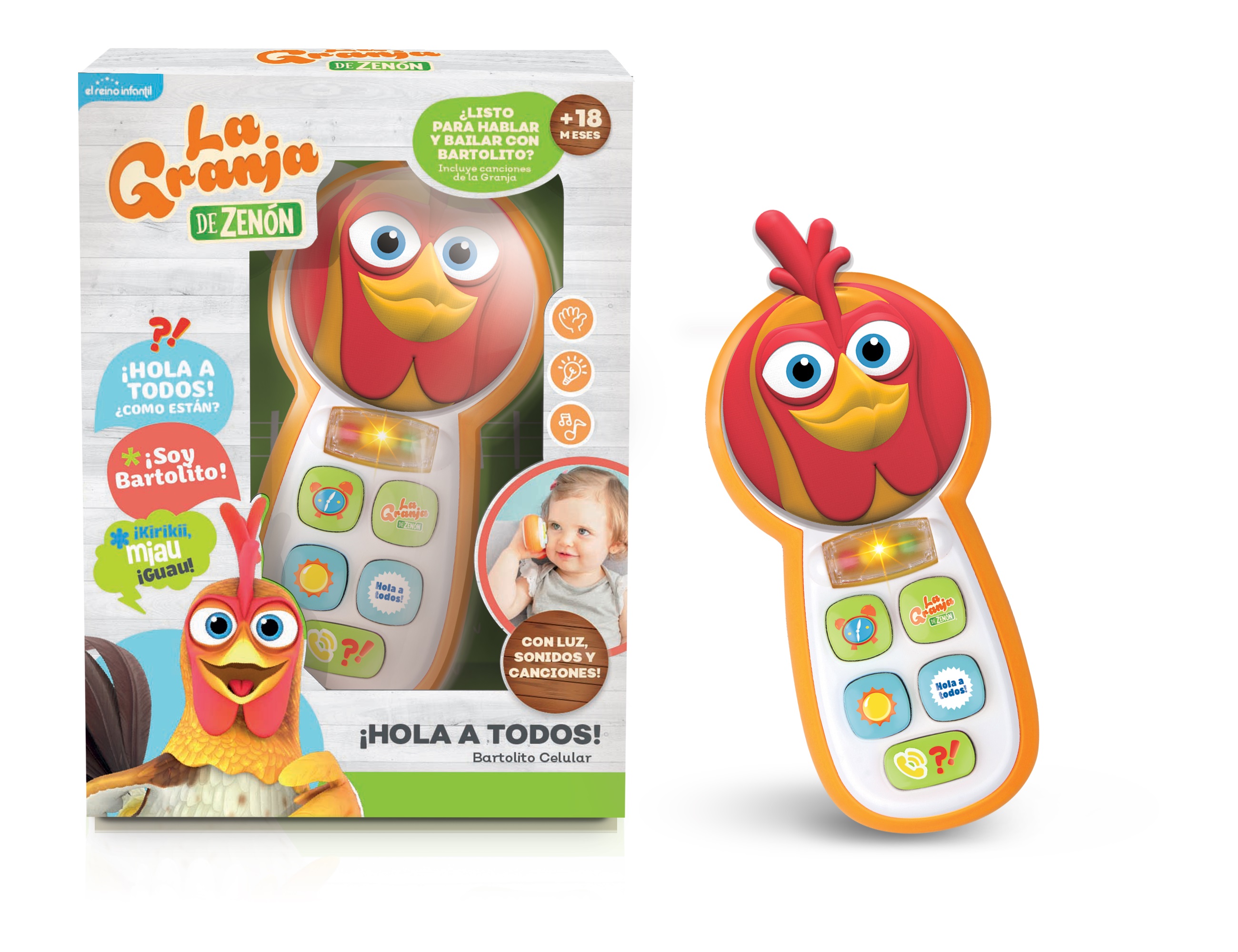 La Granja de Zenón Celular Hola a Todos Bartolito con Luz  Sonidos y Canciones El Reino Infantil