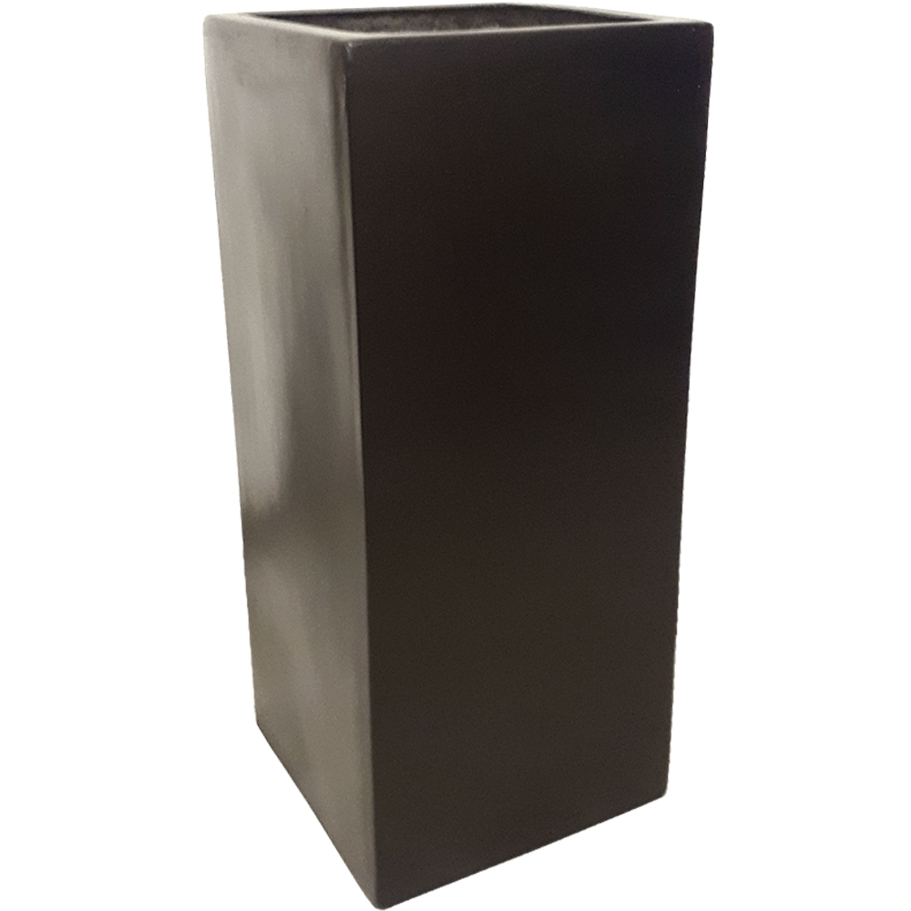 Maceta de fibra de vidrio modelo Tower grande chocolate*