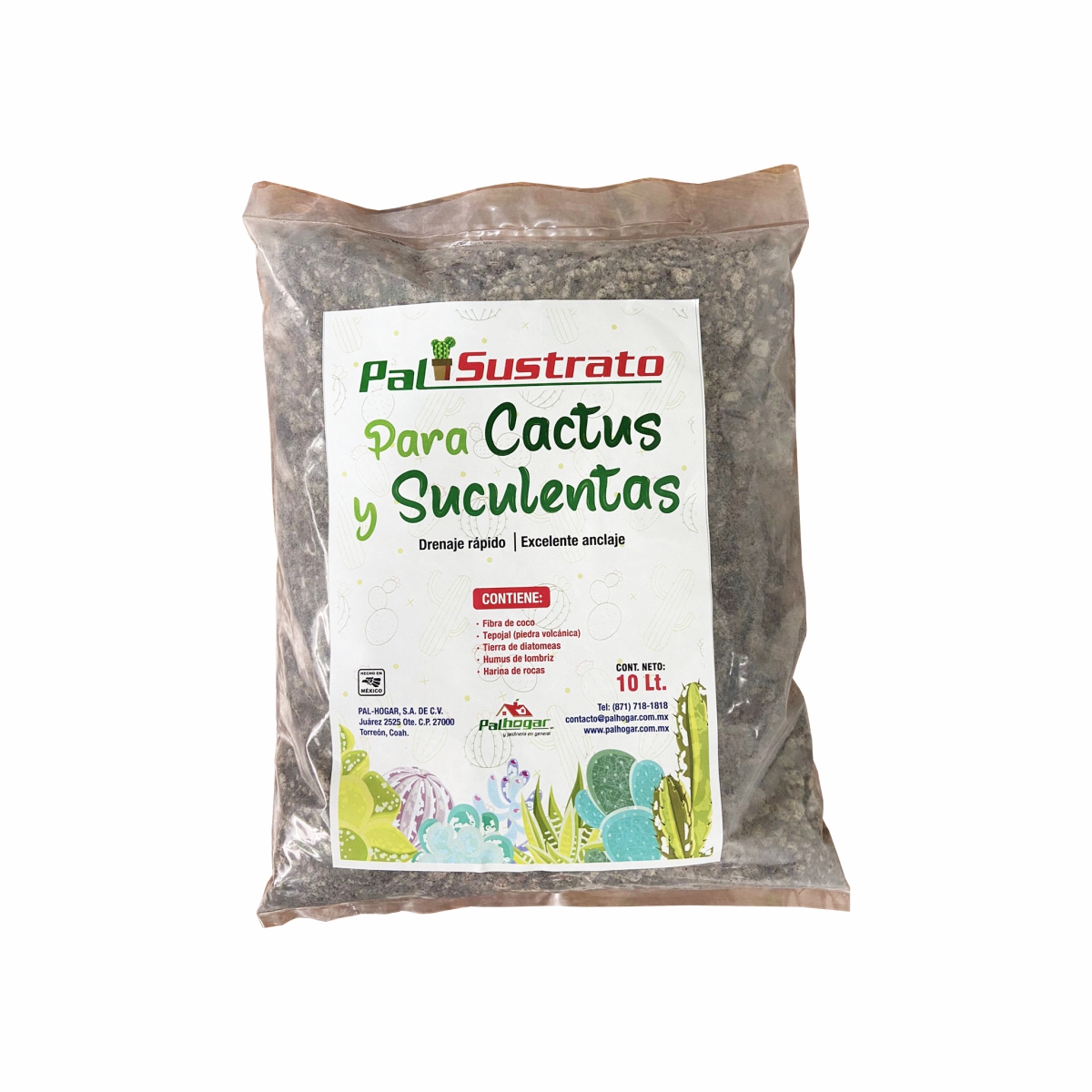 Sustrato Para Cactus Y Suculentas Palhogar 10 Lts