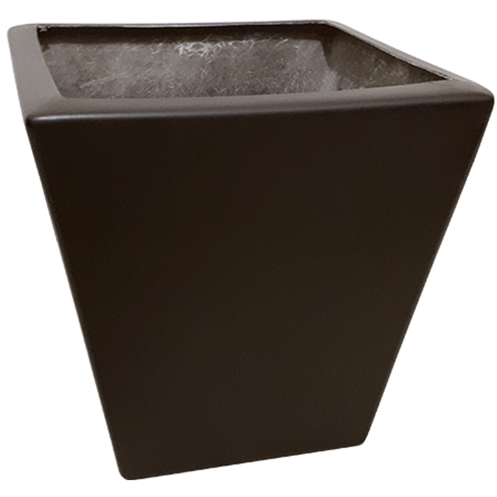 Maceta de fibra de vidrio modelo Trapecio Español 30 chocolate*