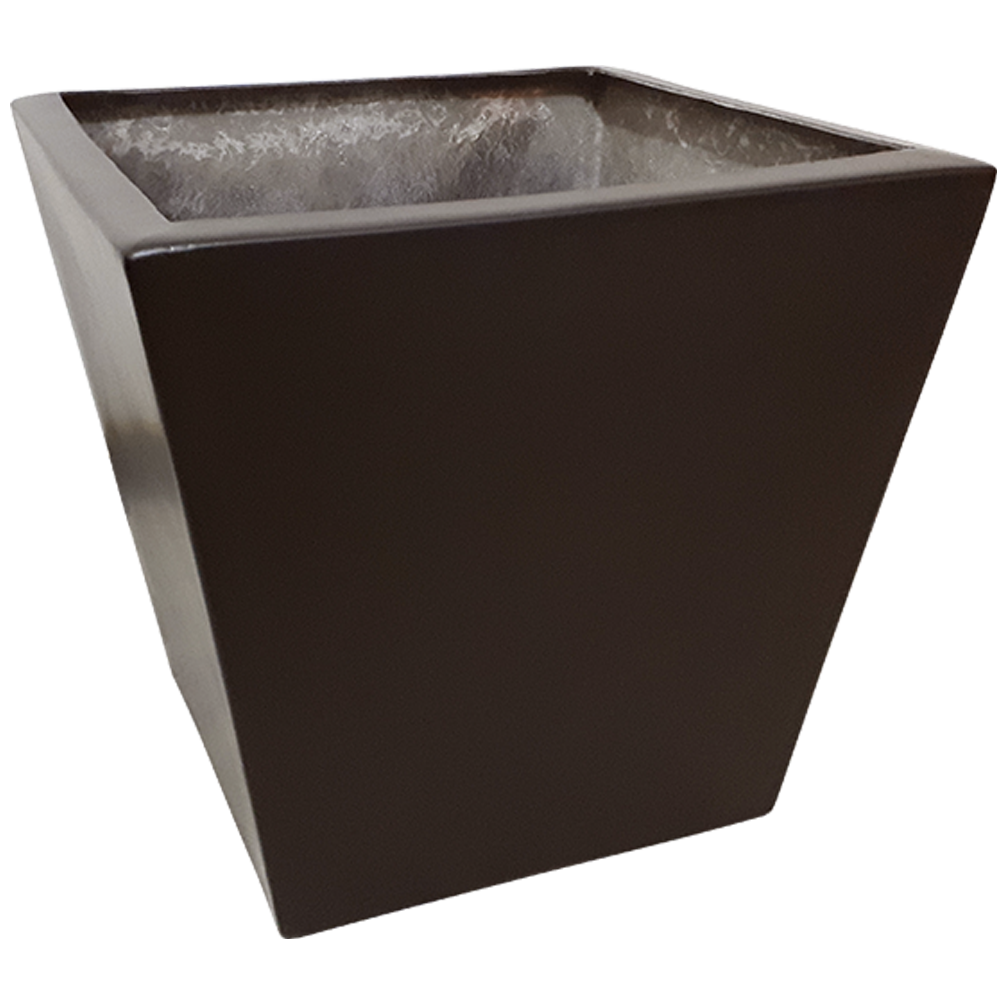 Maceta de fibra de vidrio modelo trapecio Español 40 chocolate*