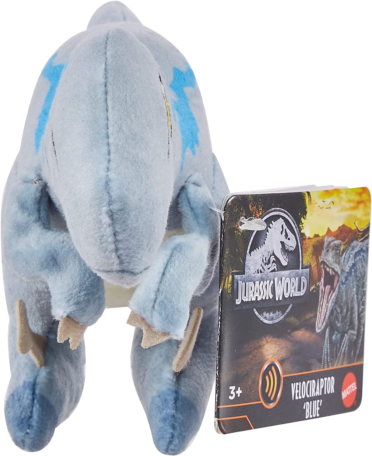 Jurassic World, Peluche de Dinosaurio Mini con Sonidos Blue