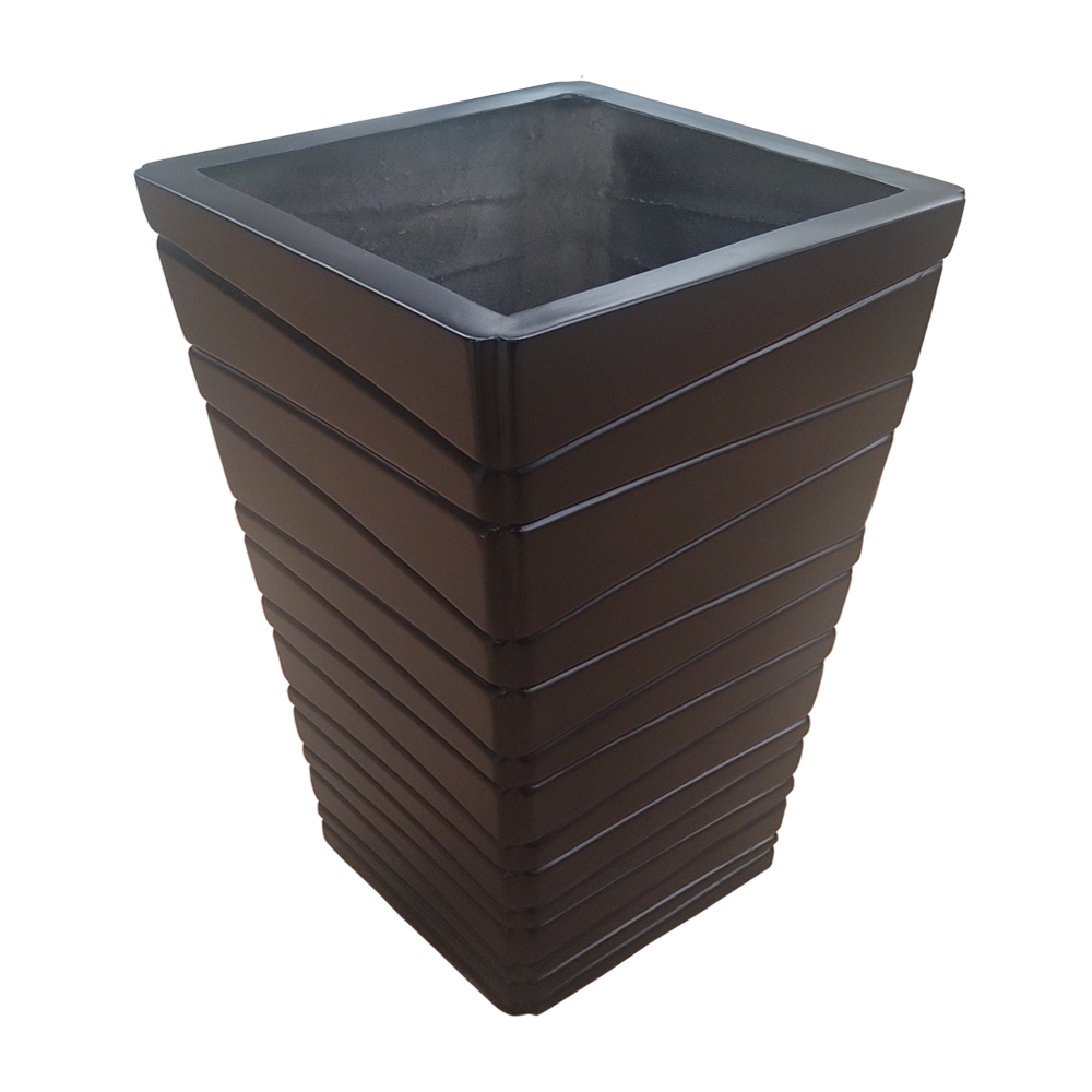 Maceta de fibra de vidrio modelo Obeline mediano chocolate*