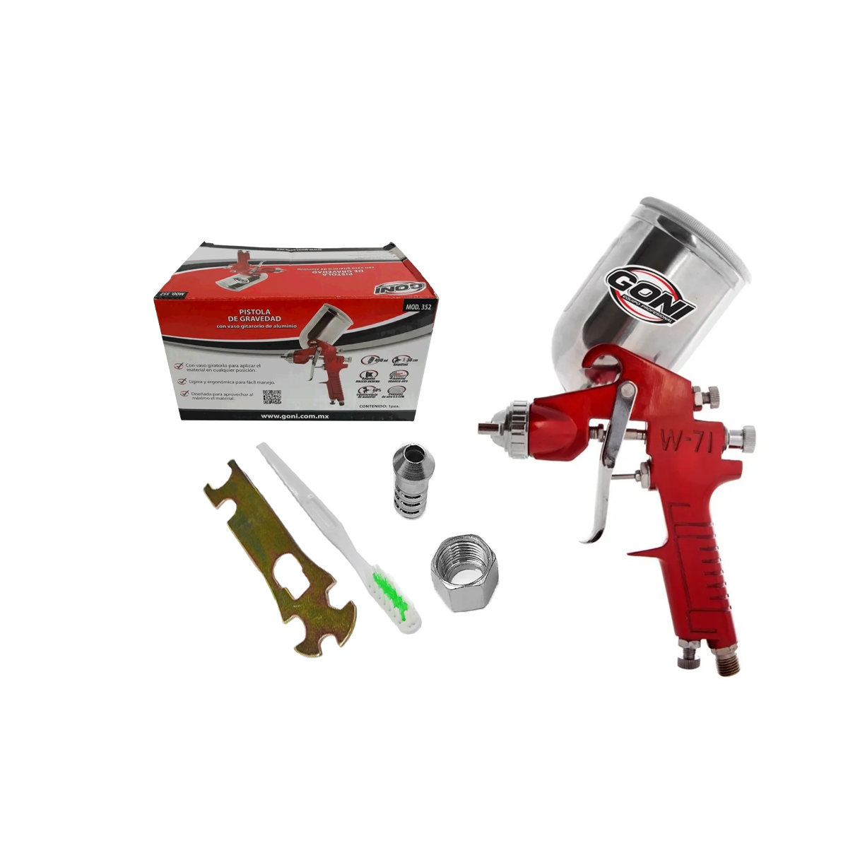 Pistola de Gravedad, vaso aluminio de 400cc GONI-352