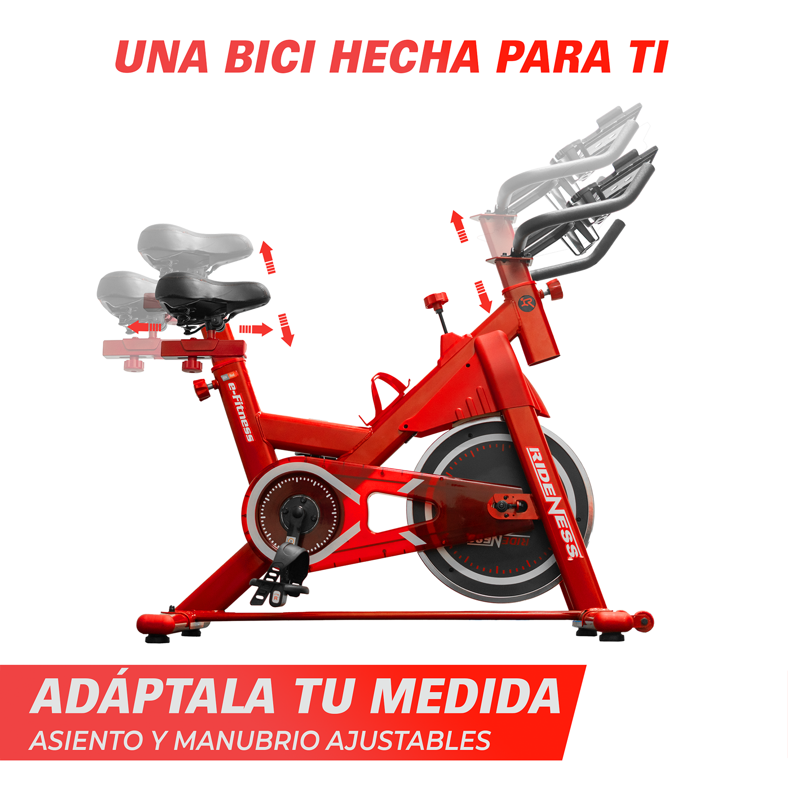 Bicicleta Spining fija Estática Lite ROJA