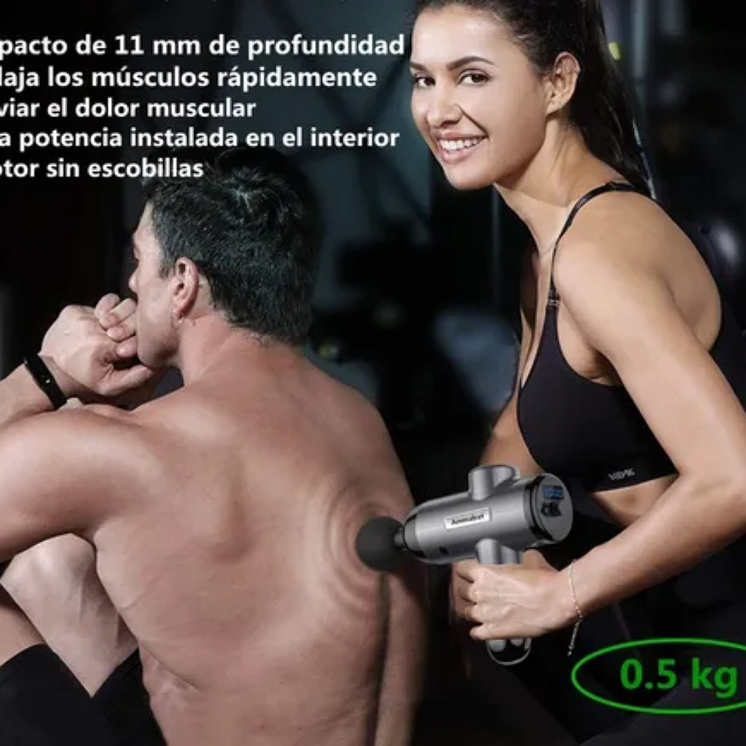 Pistola De Masaje Masajeador Muscular 10 Cabezales Y Bolso