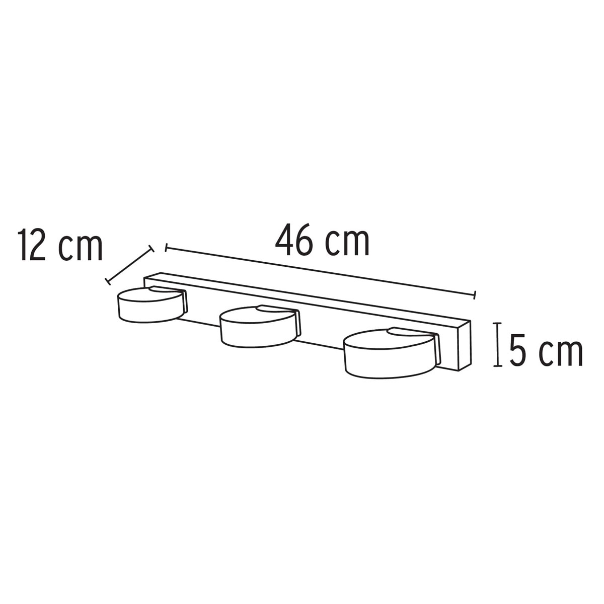 Arbotante decorativo para baño con 3 spots LED ARB-300L Volteck