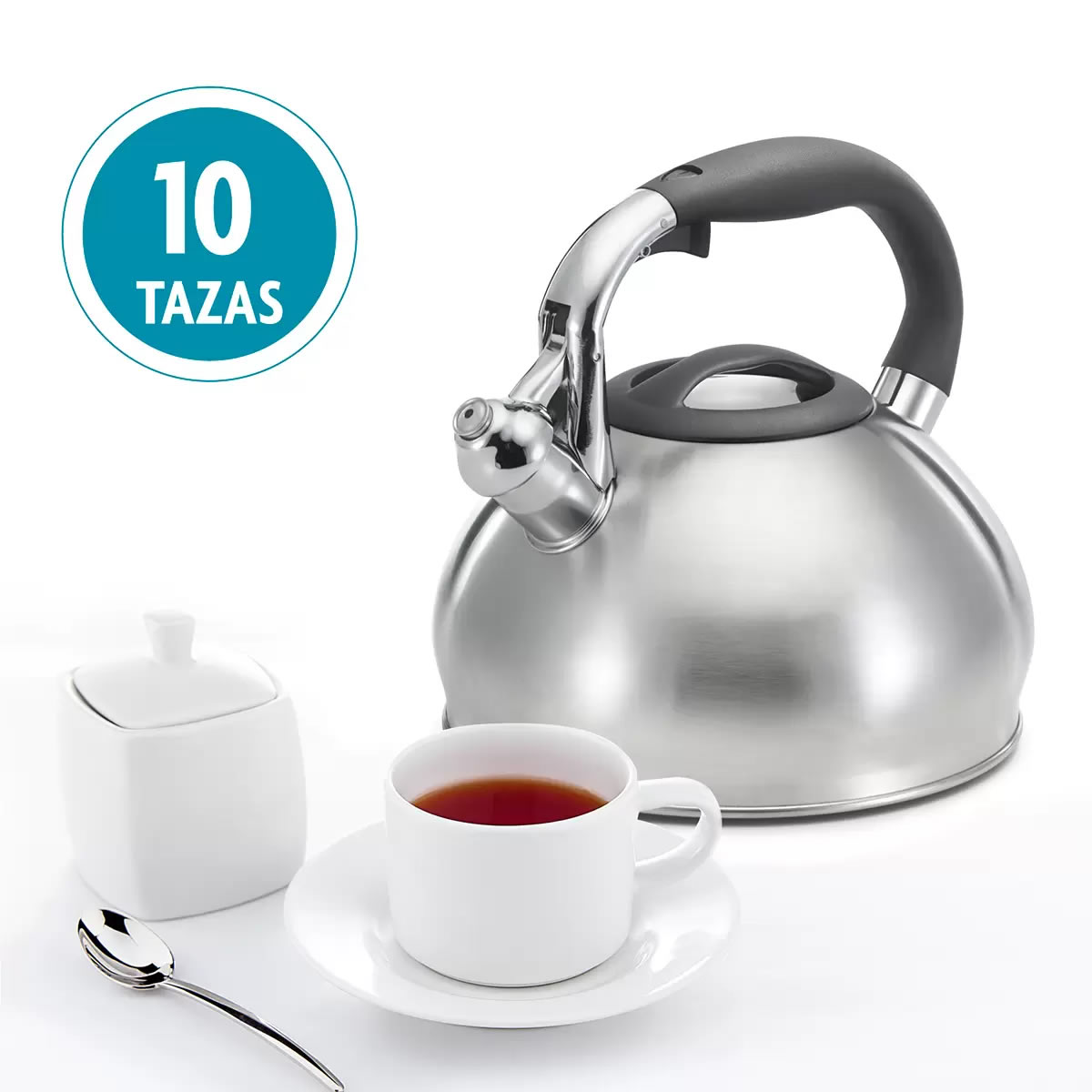 Tetera De Acero Inoxidable Polder 1253344 Capacidad 2.46L CST