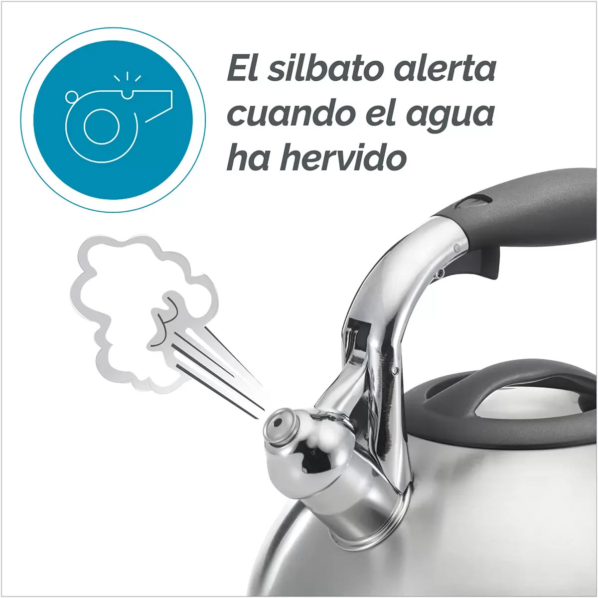 Tetera De Acero Inoxidable Polder 1253344 Capacidad 2.46L CST