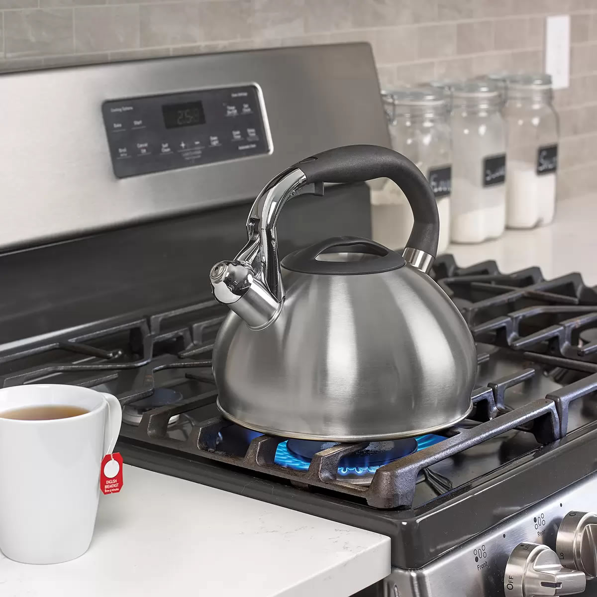 Tetera De Acero Inoxidable Polder 1253344 Capacidad 2.46L CST