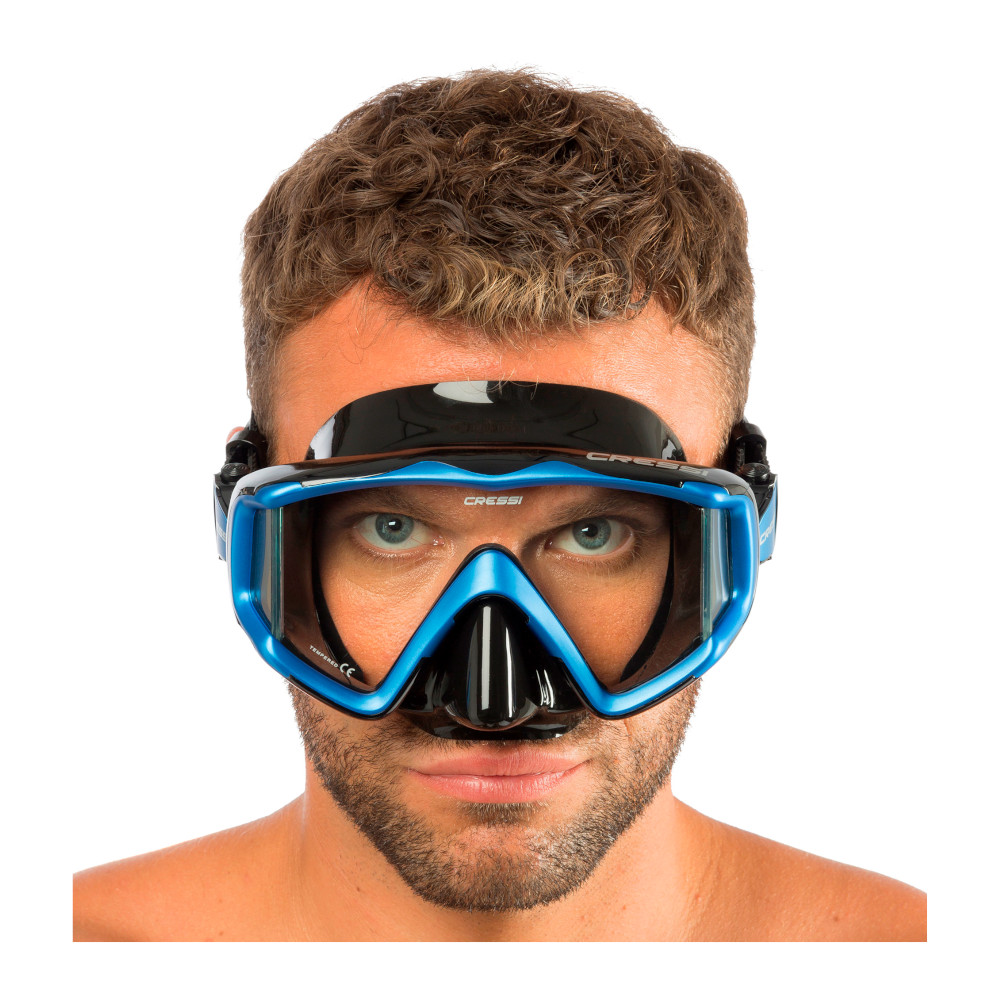 Kit de buceo Cressi Liberty Super Dry Mask Respirator, color azul