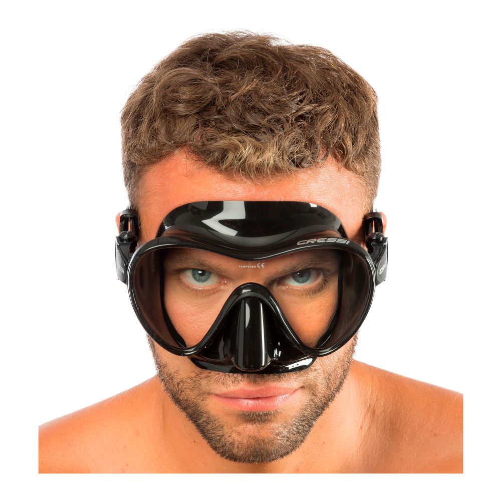 Visor CRESSI Frameless F1 Monocristal para Buceo, Snorkeling y Apnea Color Negro.