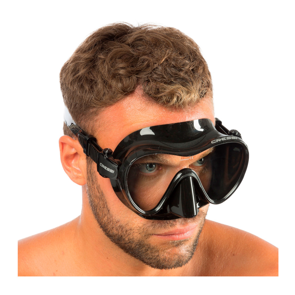 Visor CRESSI Frameless F1 Monocristal para Buceo, Snorkeling y Apnea Color Negro.
