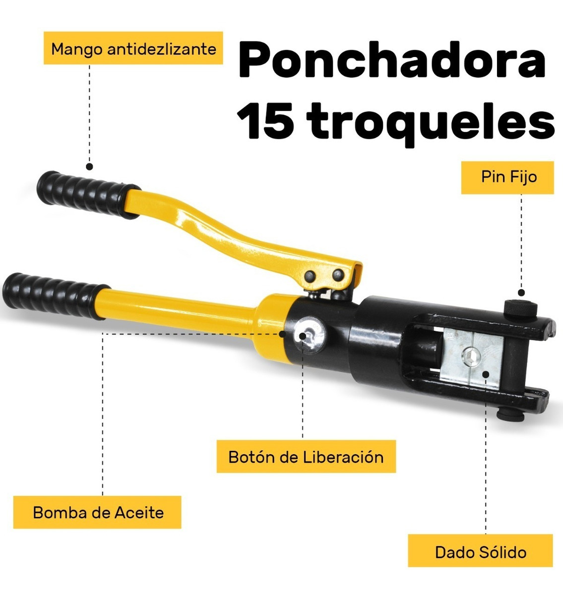 Pinza Ponchadora Hidraulica Para Terminales 16 Ton 30 Pzs