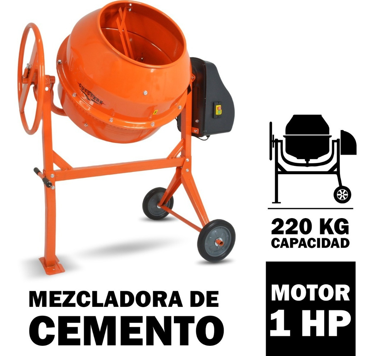 Revolvedora De Concreto Electrica 1 Hp 1/2 Saco 160 L