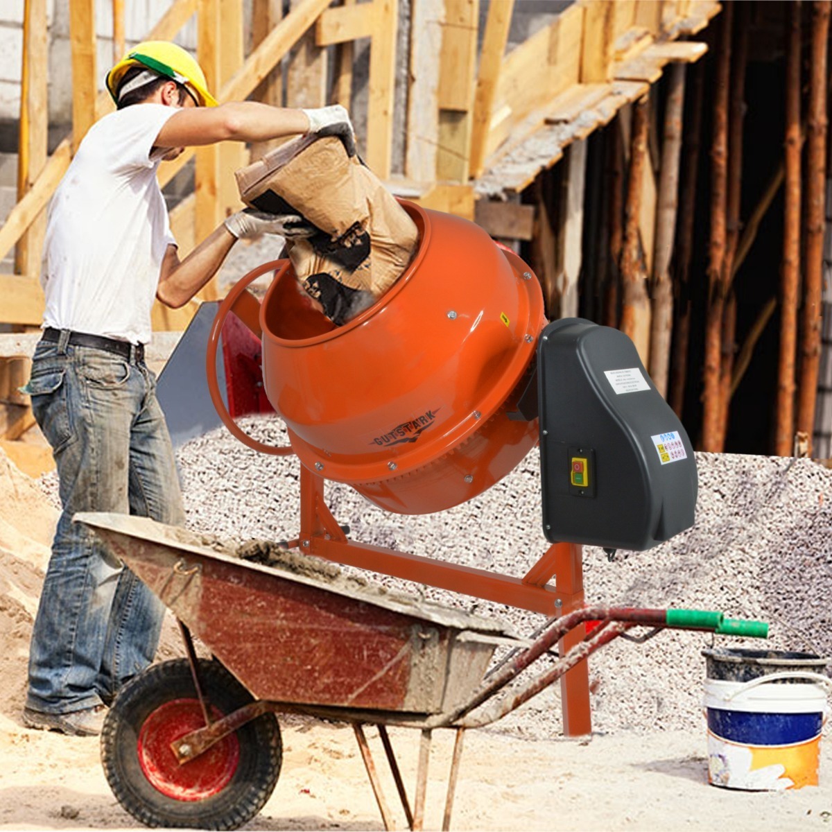 Revolvedora De Concreto Electrica 1 Hp 1/2 Saco 160 L