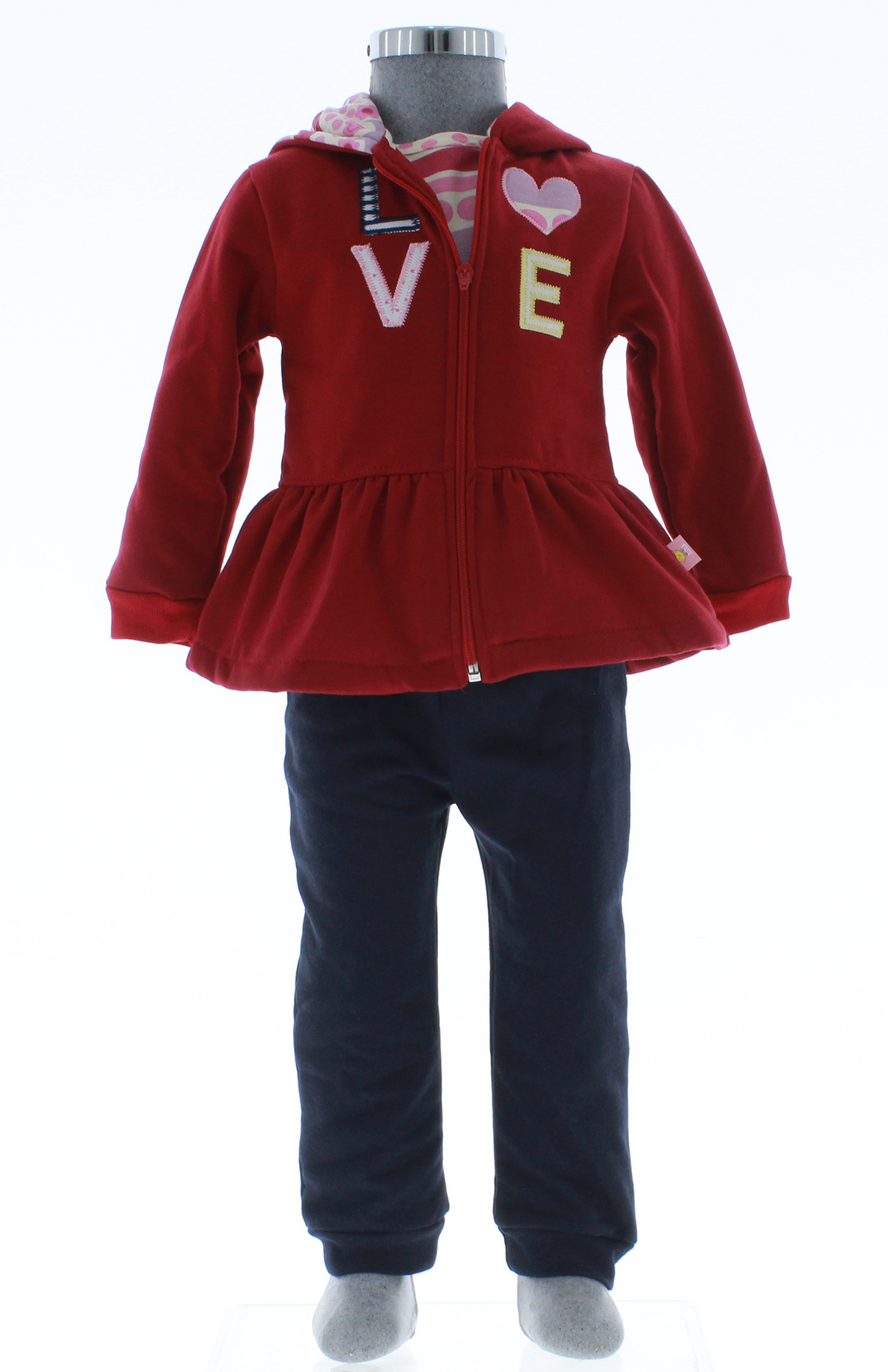 Conjunto Pants Niña Bebe Rojo 3155 0 a 3 Años.