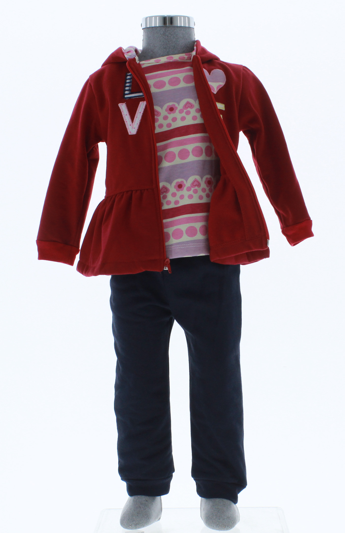 Conjunto Pants Niña Bebe Rojo 3155 0 a 3 Años.