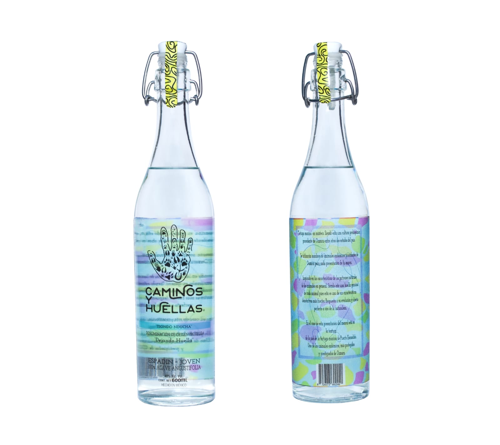 MEZCAL CAMINOS Y HUELLAS ''TIONDO N' DUCHA'' ESPADÍN JOVEN 600 ML