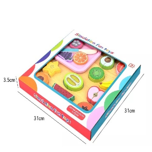 Alimentos De Madera Magnéticos Para Cortar Frutas Didáctico