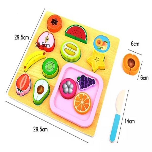 Alimentos De Madera Magnéticos Para Cortar Frutas Didáctico
