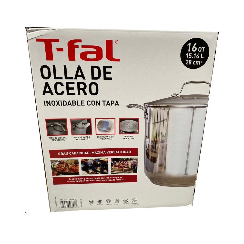 Olla De Acero Inoxidable Con Tapa T-Fal H8666484 De 15.14L CST