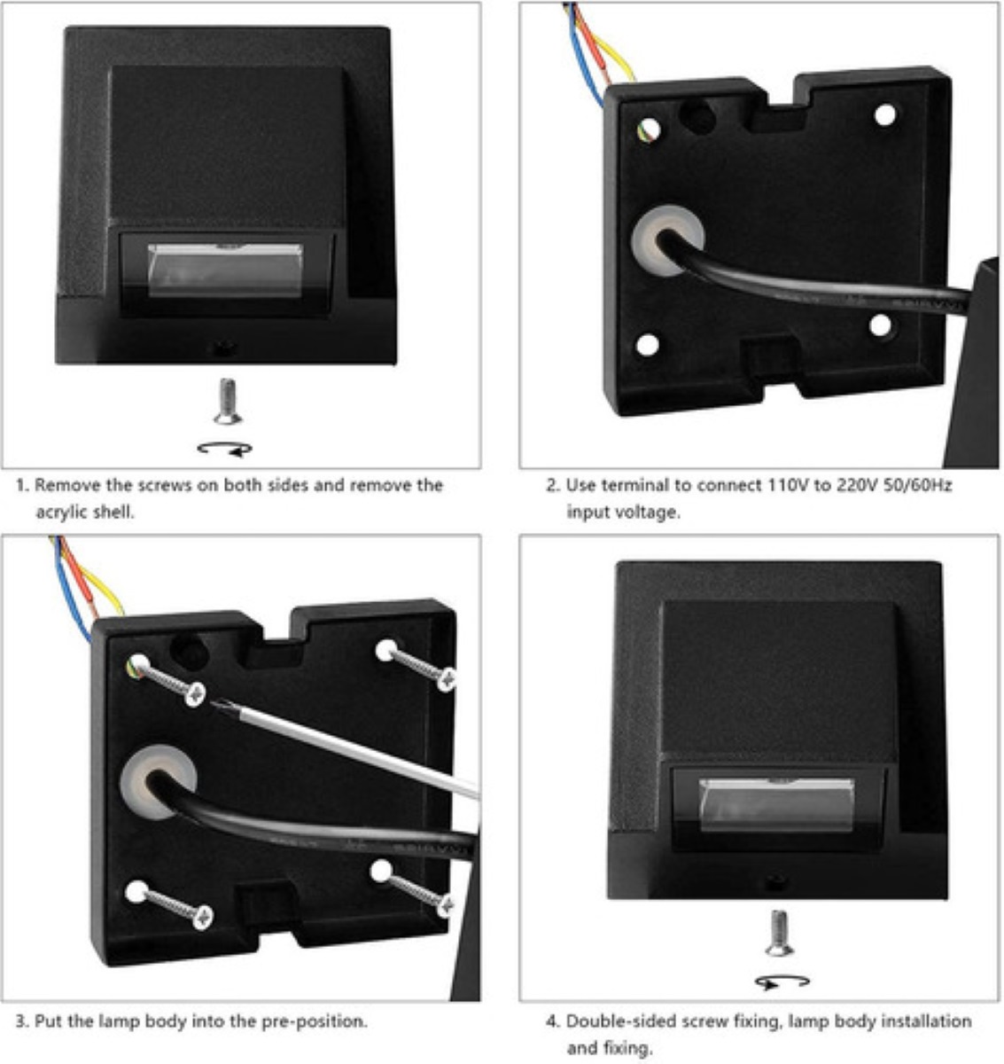 2 Lámpara De Pared Exterior 6w Led Ip66 Impermeable Negras