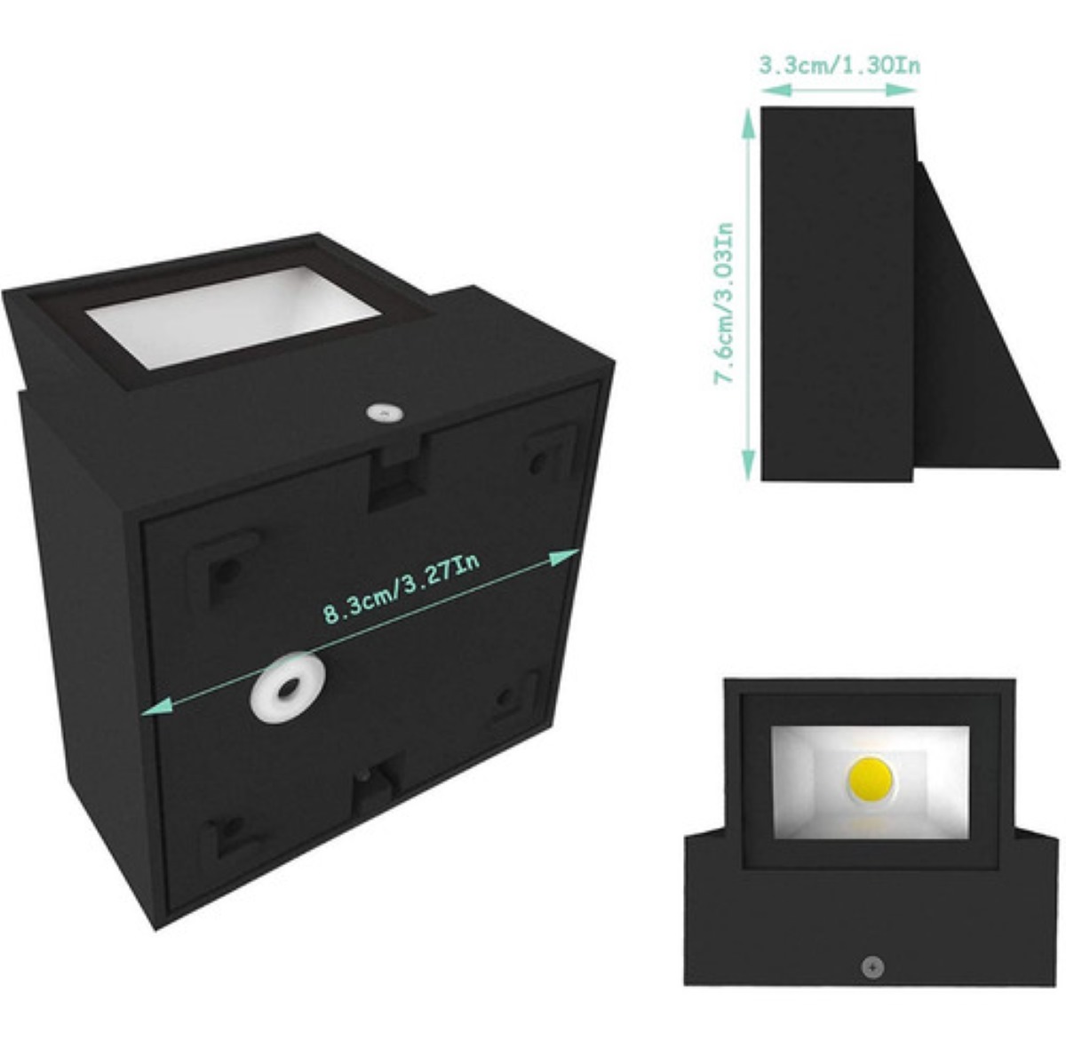 2 Lámpara De Pared Exterior 6w Led Ip66 Impermeable Negras