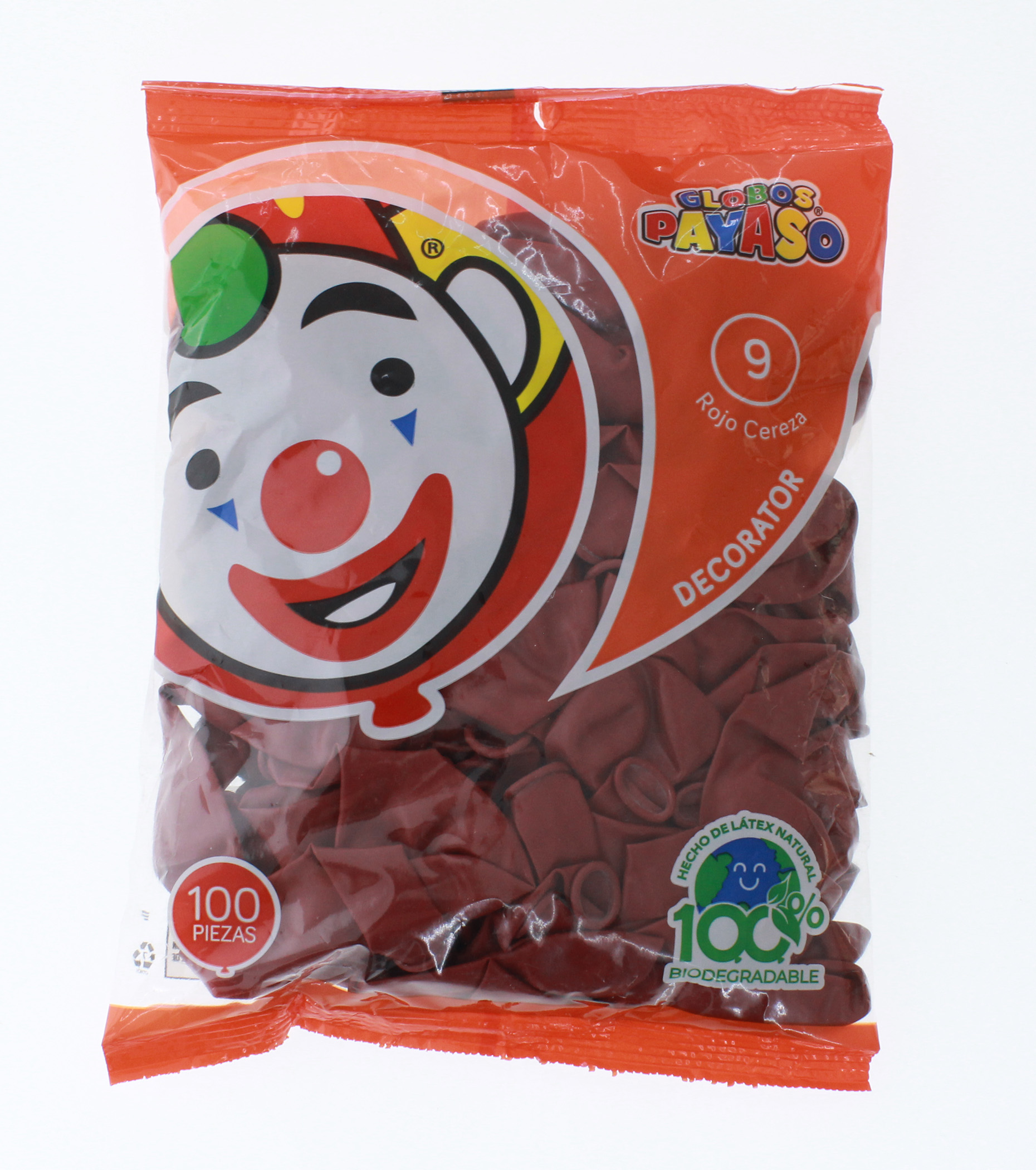 Globos Payaso Bolsa de 100 Pz Color Rojo Cereza
