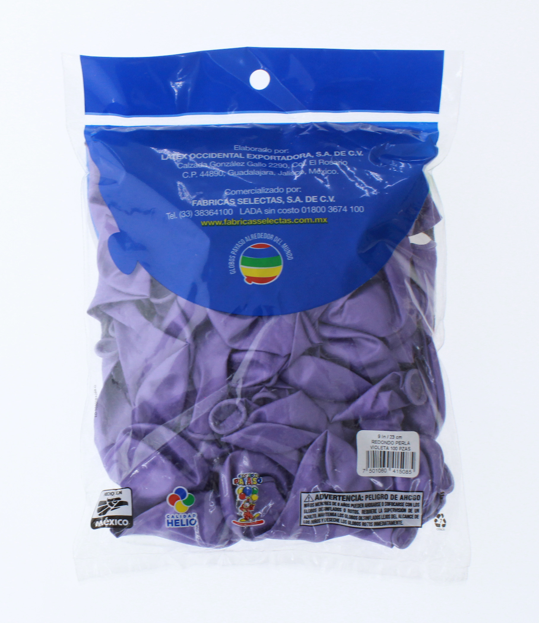 Globos Payaso Bolsa de 100 Pz Metalico Color Morado