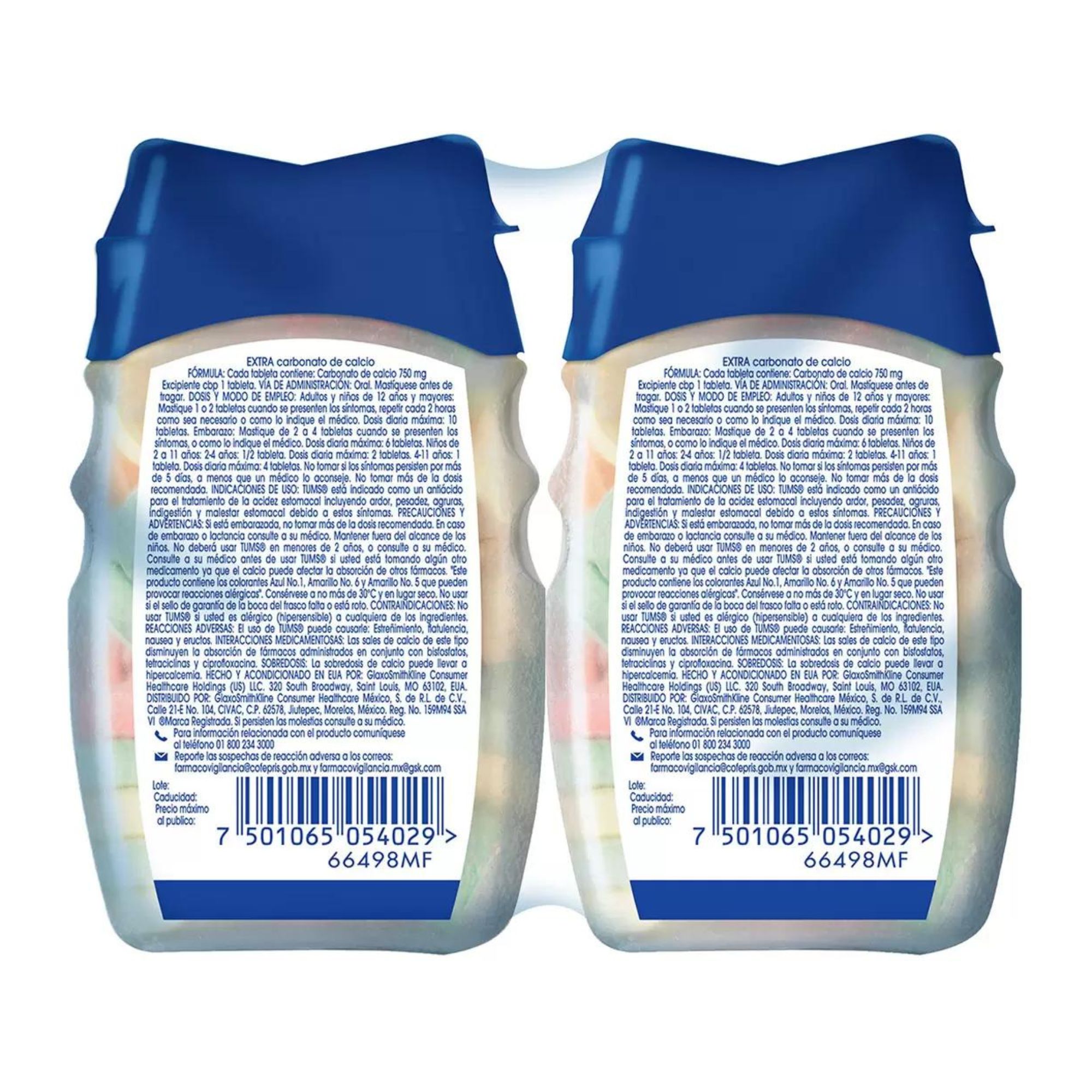 Carbonato de Calcio Tums 4 Pack de 48 Tabs c/u 750Mg