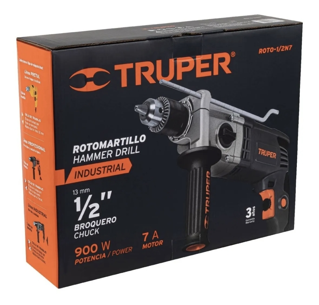 rotomartillo truper industrial de 1/2 900 watts