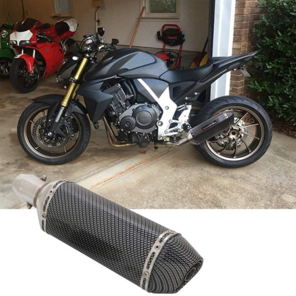 Tubo De Escape De Doble Uso Deportivo Y Universal Negro