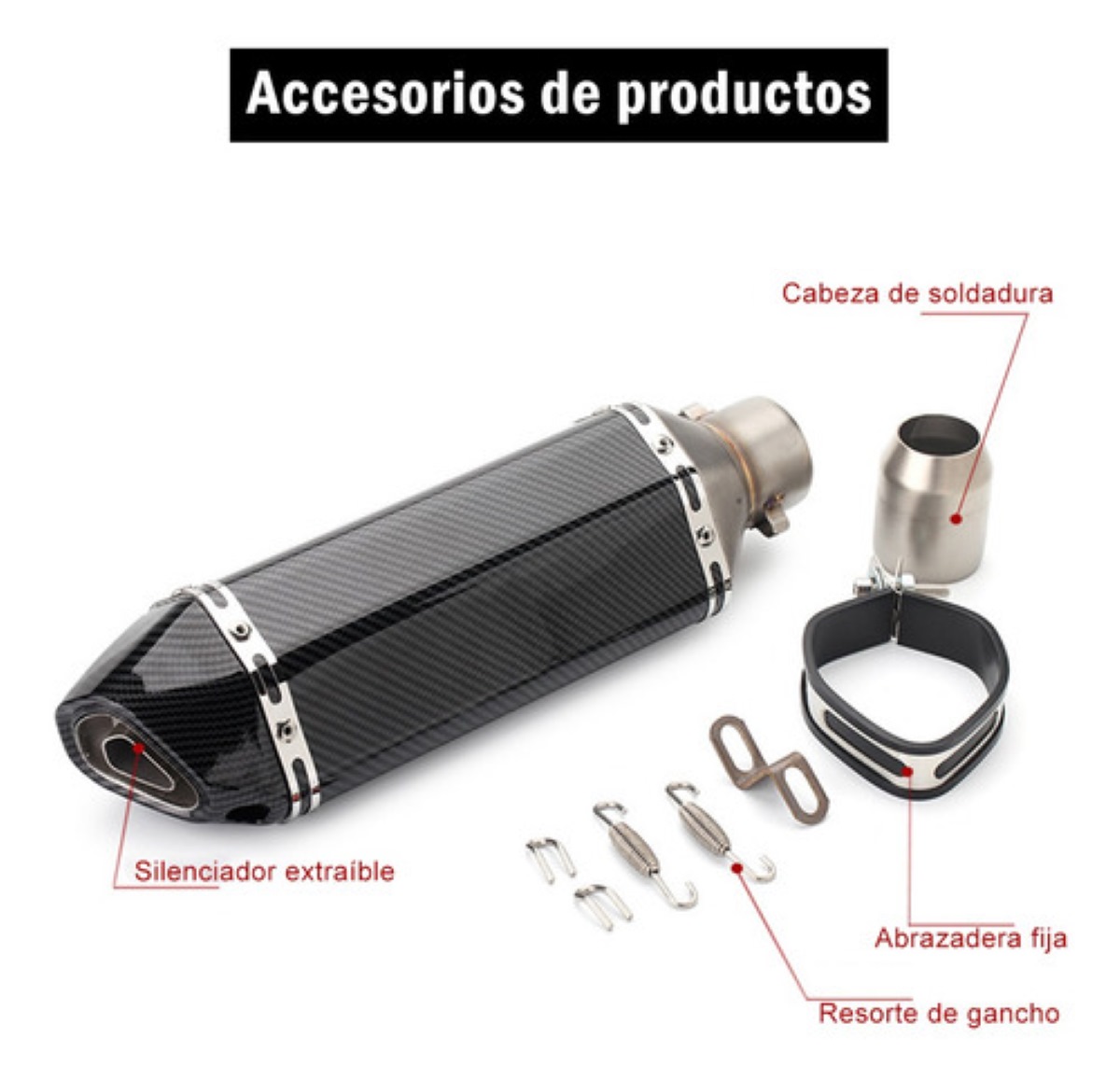 Tubo De Escape De Doble Uso Deportivo Y Universal Negro